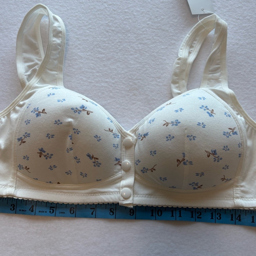 Floral Print White Bra